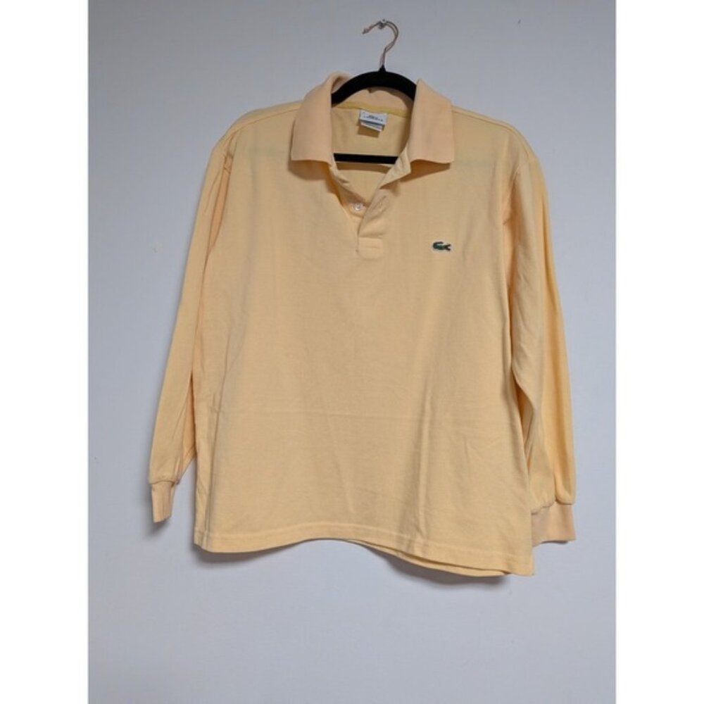 Lacoste Mens Long Sleeve Pique Cotton Polo Shirt Yellow Size 4 Medium L1312